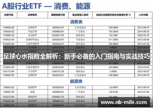足球心水指数全解析:新手必备的入门指南与实战技巧 足球心水指数全解析:新手必备的入门指南与实战技巧