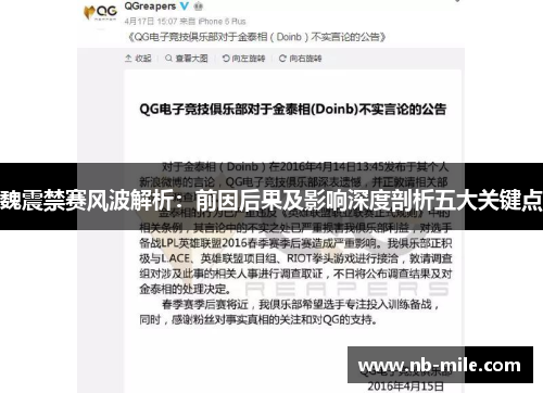 魏震禁赛风波解析：前因后果及影响深度剖析五大关键点